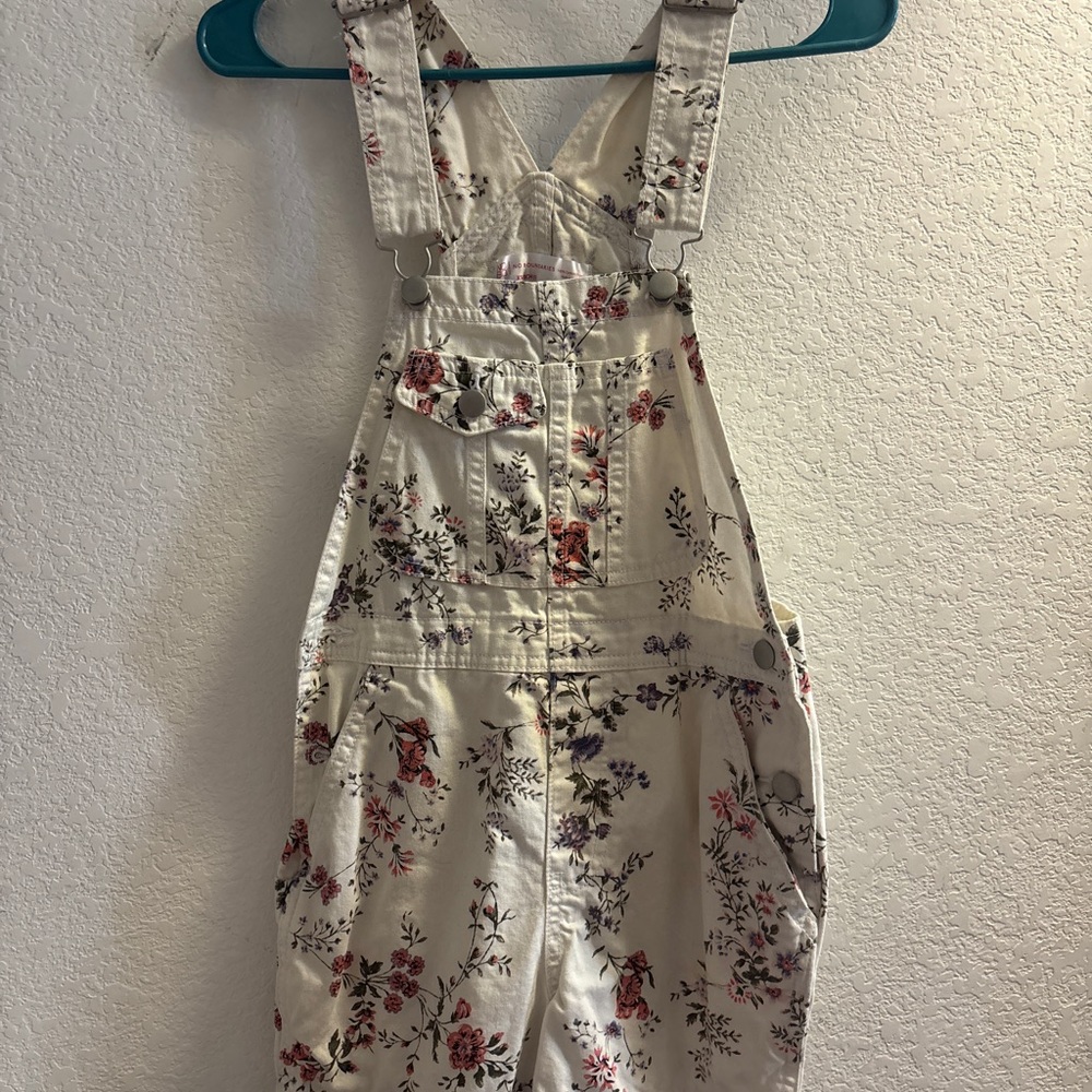 No Boundaries Floral Print shorts Overalls